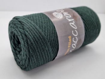 Snur din bumbac, Maccaroni Cotton Cord verde inchis, 3 mm grosime