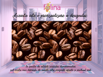 Covor antiderapant pentru bucătărie, din pvc, model Coffee Beans, linoleum antiderapant la rolă de 80 cm lățime