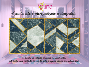 Covor antiderapant pentru hol și terasă, din pvc, model Geometrik, linoleum antiderapant la rolă de 80x158 cm