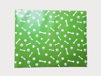 Covor antiderapant din vinil, verde cu model alb, 79 x 100 cm