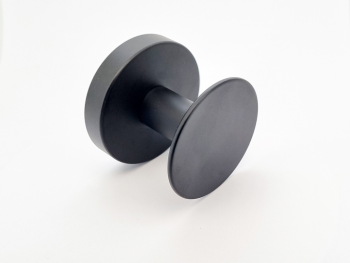 Cuier rotund, negru, suport de perete pentru halate sau prosoape, model SUS304-1602