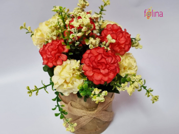 ghiveci-bambus-cu-garofite-flori-artificiale-3527
