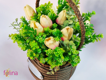 cos-decorativ-cu-lalele-si-plante-verzi-artificiale-folina-2731