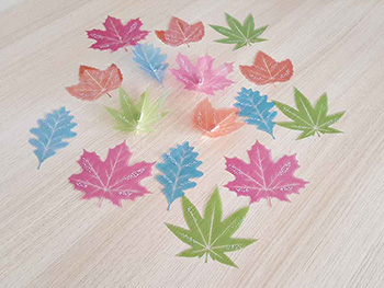 Sticker Frunze colorate, Folina, multicolor, set 16 bucăți
