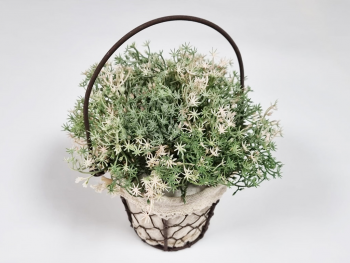 galetusa-decorativa-cu-plante-artificiale-verzi-pastel-2092