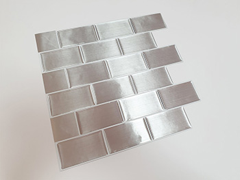 Faianţă autoadezivă 3D Smart Tiles Silver, Folina, argintie - set 10 bucăţi