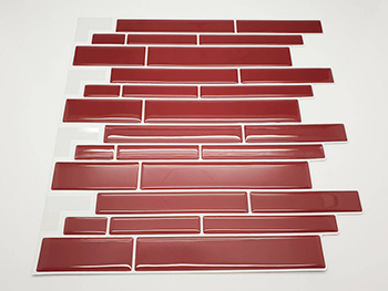 Faianţă autoadezivă 3D Smart Tiles, Folina, mozaic vişiniu - set 10 bucăţi