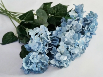 Buchet flori artificiale albastre, 5 fire, 60 cm înălţime