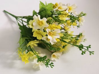 Plantă artificială Flori de câmp galben pal, 30 cm înălţime