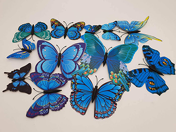 Set 12 stickere Fluturi 3D albaştri