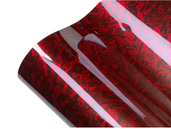 Folie auto carbon forjat vișiniu lucios – rolă 75 x 300 cm