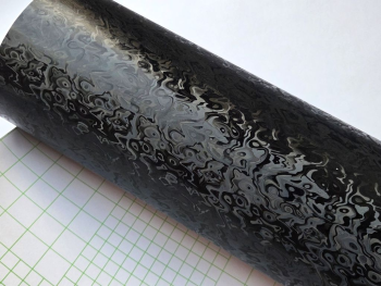 Folie auto neagră texturată, Forged Carbon Fiber model fluid embosat – pentru tuning auto/moto – rolă 75×200 cm