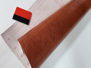 Autocolant decorativ imitaţie piele maro Goldhavanna, d-c-fix, rolă de 90x200 cm, cu racletă inclusă autocolant-imitatie-piele-maro-7064