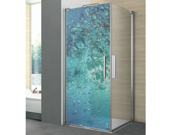 Folie cabină duş, Folina, sablare albastră, rolă de 100x210 cm