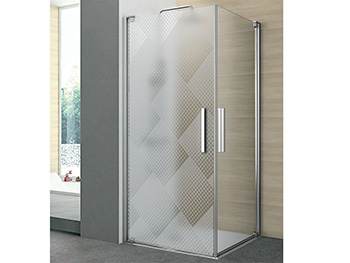 Folie cabină duş, Folina, sablare cu model geometric gri Dots, autoadezivă, rolă de 100x210 cm