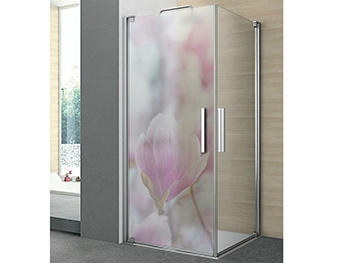 Folie cabină duş, Folina, model Magnolie, folie autoadezivă cu efect de sablare,100x210 cm