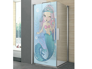Folie cabină duş, Folina, model sirenă, dimensiune folie autoadezivă 100x210 cm