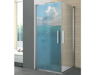 Folie cabină duş, Folina, sablare cu model Sub apă, rolă de 100x210 cm