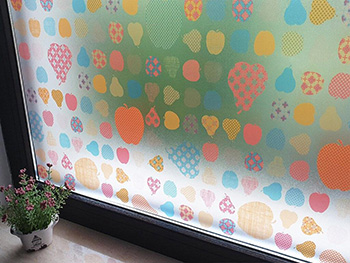 Folie geam autoadezivă Fructe, Folina, imprimeu multicolor, lățime 90 cm