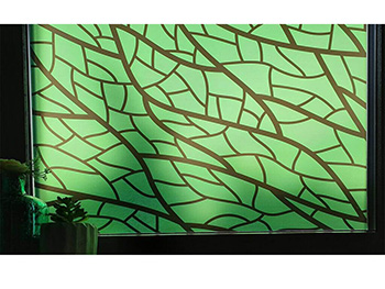 Folie geam autoadezivă Bellini, Folina, model nervuri verde si negru, 100 cm lăţime