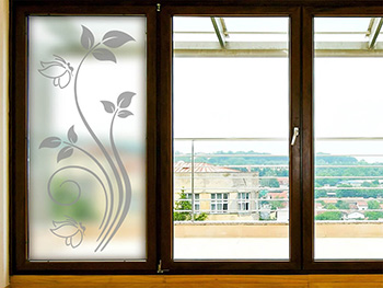 Folie sablare Ilse, Folina, model floral, pentru uşi din sticlă, rolă de 100x210 cm