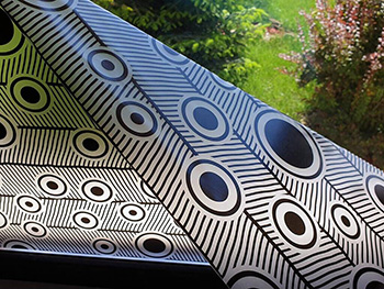 Folie geam autoadezivă Motif, Folina, model geometric negru, 100 cm lăţime