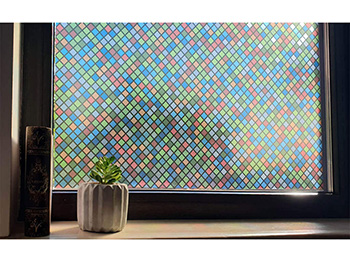 Folie geam autoadezivă Nion, Folina, sablare mozaic multicolor, 100 cm lăţime