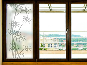 Folie sablare cu model crengi bambus, Folina, pentru uşi din sticlă, rolă de 100x210 cm