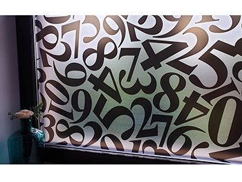Folie geam autoadezivă Zanuso, Folina, model cifre negre, 100 cm lăţime