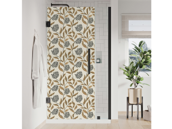 Folie geam cabină duș, Folina, sablare cu model fructe de soc, rolă de 100x210 cm
