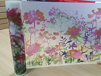 Folie geam electrostatică Miraflores, d-c-fix, imprimeu floral, multicolor, lățime 45 cm