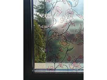 Folie geam electrostatică Kyoto, d-c-fix, model floral pastel, rola de 67x150 cm