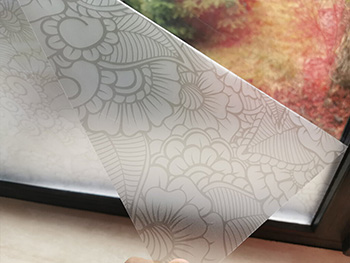 Folie geam autoadezivă Basia, Folina, model floral, 100 cm lăţime