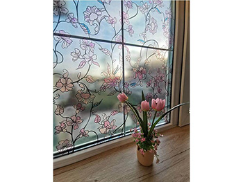 Folie geam electrostatică Kyoto, d-c-fix, model floral pastel, rola de 67x150 cm