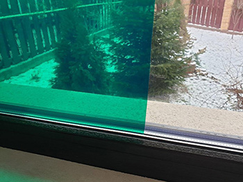 Folie geam electrostatică Penstick, Molco, transparentă, verde, lățime 100 cm