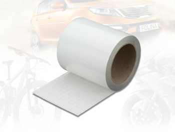Folie de protecție transparentă împotriva zgârieturilor și razelor UV pentru autoturisme, motociclete și biciclete, rolă 7 cm x 5 m, racletă inclusă