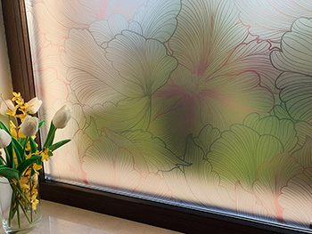 Folie geam autoadezivă Crina, Folina, model floral, 100 cm lăţime