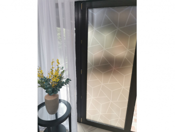 Folie sablare Cassill, Folina, cu model geometric, pentru uşi din sticlă, rolă de 100x210 cm
