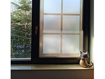 Folie geam autoadezivă, Folina, model cu rame maro, rolă de 60x100 cm