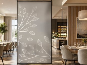 Folie sablare cu model crengi stilizate, Folina, pentru uşi din sticlă, rolă de 100x210 cm