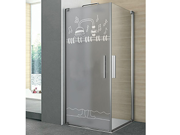 Folie sablare cabină duş Siana, Folina, culoare gri, rolă de 100x210 cm