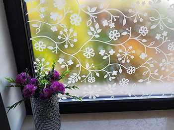 Folie geam electrostatică Tord, d-c-fix, imprimeu floral, translucid, 90 x 150 cm