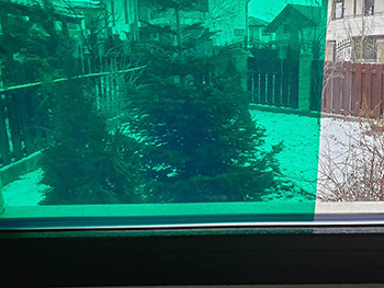 Folie geam electrostatică Penstick, Molco, transparentă, verde, lățime 100 cm