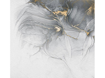 Fototapet abstract Ink Gold Fluid, Komar, gri cu accente metalice aurii, vlies, dimensiuni de 300x280 cm
