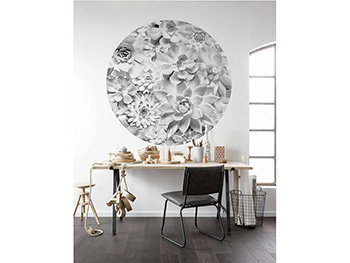 Fototapet rotund Echeveria, Komar, model floral gri, autoadeziv, 125 cm diametru fototapet-autoadeziv-flori-gri-komar-6857