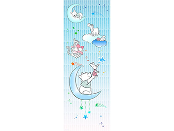 Fototapet cameră copii cu Winnie the Pooh, Komar, Piglet and Stars, albastru, dimensiuni 100x280 cm fototapet-winnie-the-pooh-piglet-and-stars-4387