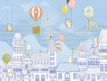 fototapet-copii-rooftop-ralley-komar-culori-pastel-350-250-cm-6864