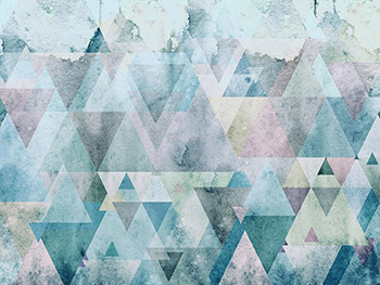 Fototapet Triangles Blue, Komar, model geometric în nuanţe de albastru, 400x250 cm fototapet-triangles-blue-2660