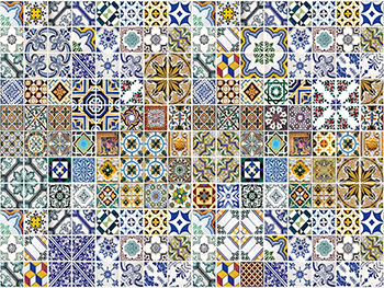 Fototapet Portugal Tiles, Dimex, model faianţă decorativă, multicolor, 375x250 cm