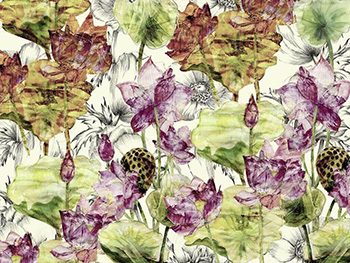 Fototapet abstract Lotus, Komar, model floral, dimensiune fototapet 368x248 cm